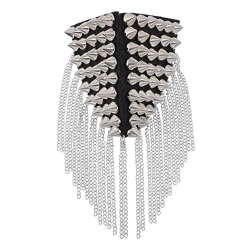 Homoyoyo 1 Stück Schulterklappen mit Quaste Punk Schulterklappen Kette Schulterabzeichen mit Quaste MS Vintage Quastenschultern Schulterbaus ccb Silver von Homoyoyo