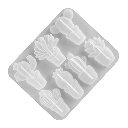 Homoyoyo 1 Stück Silikon Kaktus Gießform DIY Cactus Mold für Seifen und Dekoration Verschiedene Designs Wiederverwendbar und Leicht zu Reinigen für Bastelprojekte und von Homoyoyo