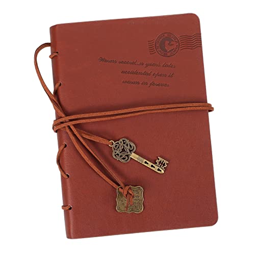 Homoyoyo 1 Stück Vintage Leder Tagebuch Notizbuch mit Leeren für Studenten und Kreative Köpfe Retro Schreibnotizbuch für Persönliche Planungen und Erinnerungen von Homoyoyo