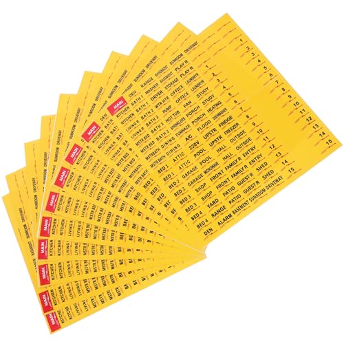 Homoyoyo 10 Blatt Bunte Elektrische Schalttafelaufkleber Selbstklebende Breaker Box Etiketten für Einfache Identifikation und von Stromkreisen von Homoyoyo