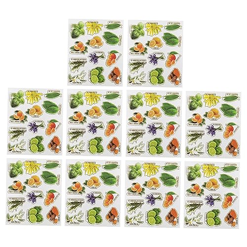 Homoyoyo 10 Blatt DIY Aufkleber Set für Ätherische Öle Selbstklebende Etiketten für Flaschen Organisieren Sie Ihre Kosmetik und Duftstoffe für Kennzeichnung von Behältern von Homoyoyo
