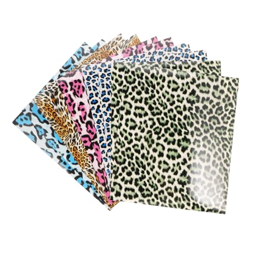 Homoyoyo 10 Blatt PU Hitzetransferfolie Leopard Muster für DIY Kleidung Dehnbar und Elastisch Geeignet für T Shirts Schuhe Schürzen und Mehr für Dekoration Beschriftungen und Verschiedenen von Homoyoyo