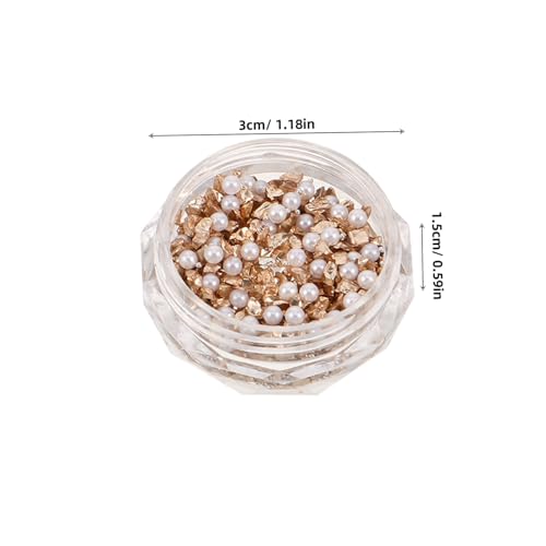 Homoyoyo 10 Boxen Nageldekor Irreguläre Strasssteine Mini Perlen Glitzer Mix Farbvielfalt Gold Silber Champagner Nail Art Accessoires für Maniküre DIY von Homoyoyo