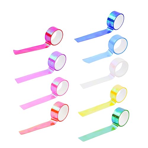 Homoyoyo 10 Rollen Bunte Klebebänder Rainbow Gradient Washi Tape für Kreative DIY Projekte Wasserfest und Dekorativ für Scrapbooking Planer und von Homoyoyo