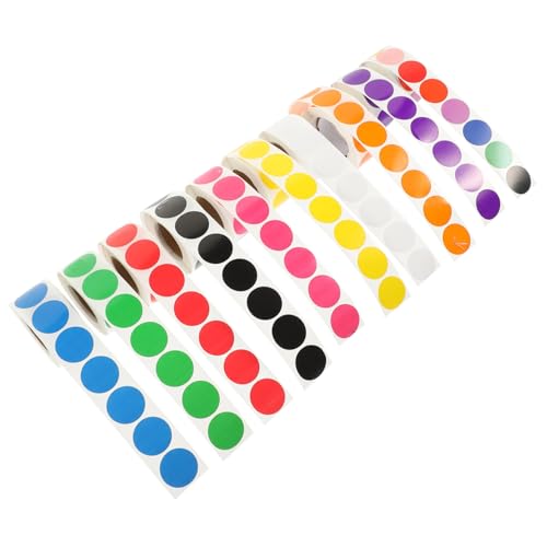 Homoyoyo 10 Rollen Bunte Klebepunkte Runde Selbstklebende Farbetiketten Kleine Farbige Aufkleber zum Beschriften und Klassifizieren Vielseitig für Haushalt Büro und Lagerung Geeignet von Homoyoyo