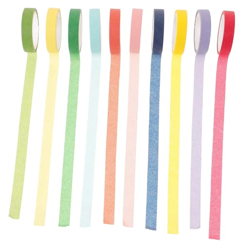 Homoyoyo 10 Rollen Kunterbunte Washi Tape Dekoratives Klebeband für DIY Scrapbooking und Journaling für Bastelprojekte und Feiertagsdekoration von Homoyoyo