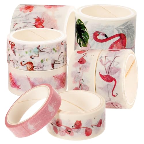 Homoyoyo 10 Rollen Vintage Washi Tape mit Flamingo Dekoratives Klebeband für Scrapbooking DIY Kunstprojekte und Journaling Vielseitig Einsetzbar Kreative Gestaltungsmöglichkeiten von Homoyoyo