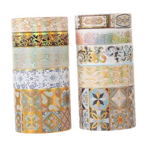 Homoyoyo 10 Rollen Washi Tape Dekoratives Scrapbook Klebeband für DIY Handwerk Zartes Leicht Abreißbares Masking Tape für Tagebuch Fotoalbum und Kreative Bastelprojekte von Homoyoyo