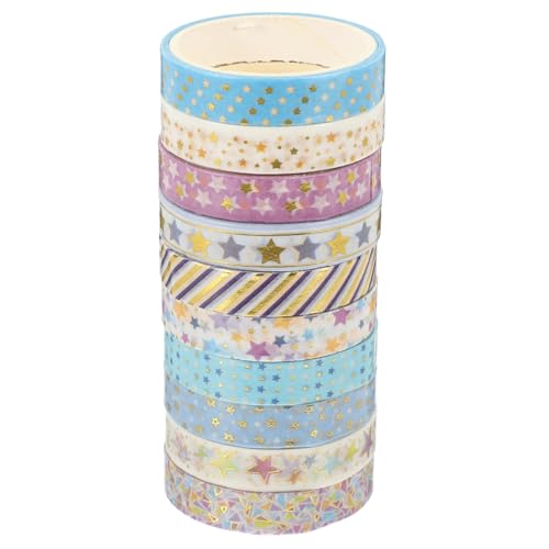 Homoyoyo 10 Rollen Washi Tape Set Dekoratives Klebeband mit Goldfolie für DIY Bastelprojekte Scrapbooking und Planer Einfach Abreißbar Hinterlässt Rückstände von Homoyoyo