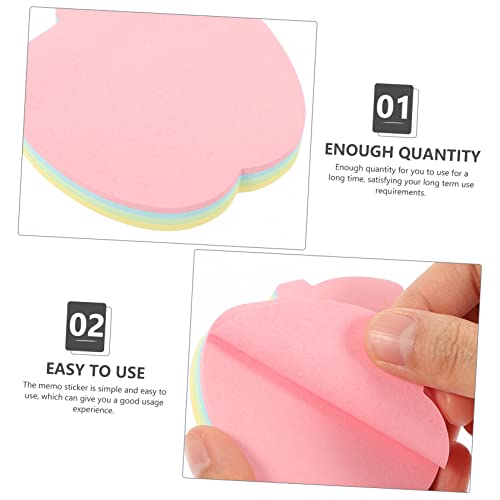 Homoyoyo 10 Sätze Bunte Haftnotizen mit Herzform Selbstklebende Memo Pads Kompakte Notizzettel mit Starkem Halt Wiederablösbar für Schule Büro und Haushalt pro Block von Homoyoyo