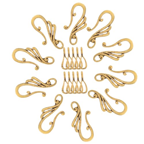 Homoyoyo 10 Sätze DIY Toggle Verschlüsse Ohrschmuck Verschluss Schmuckzubehör aus Langlebiger Zinklegierung Antik Goldfarben Vielseitig für Armbänder Halsketten Ohrringe Basteln von Homoyoyo
