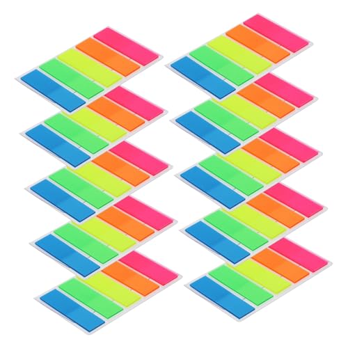 Homoyoyo 10 Sätze Selbstklebende Haftnotizen Tabs in Neonfarben Wiederverwendbare Indexmarker für Büro und Schule Praktische Markierungsaufkleber zum Beschriften und Organisieren von von Homoyoyo