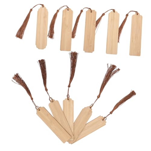 Homoyoyo 10 Sätze Teiliges DIY Bambus Lesezeichen Blanko Gravur Rohlinge mit Braunen Quasten Kreative Bastelmaterialien für Personalisierte Buchzeichen Dekoration für Karten Homoyoyo 10 Sätze Teiliges DIY Bambus Lesezeichen Blanko Gravur Rohlinge mit Braunen Quasten Kreative Bastelmaterialien für Personalisierte Buchzeichen Dekoration für Karten von Homoyoyo