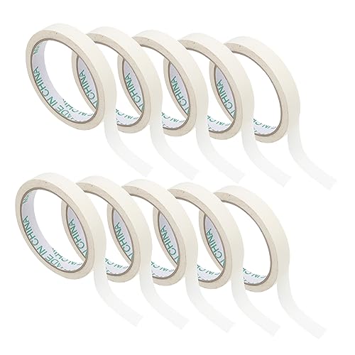 Homoyoyo 10 Stück Abdeckband Klebeband Papier auto sprühband Malerband abreißbare Abdeckbänder einseitiges Kreppband Gummi Weiß von Homoyoyo