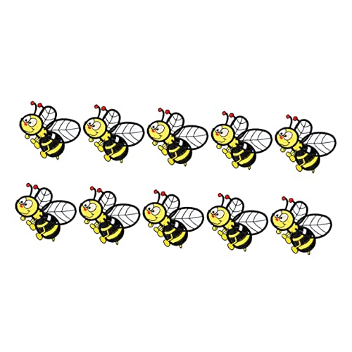 Homoyoyo 10 Stück Biene bestickter Stoffaufnäher Karikatur Zubehör Stickerei süßer Fleck gestickte Applikation kinderkleider kinderkleidung bügeln DIY liefert Flicken zum Nähen Vlies Yellow von Homoyoyo