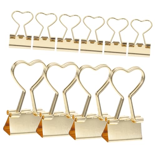 Homoyoyo 10 Stück Elliot-Ordner Clips Büroklammern Binderclip Mini-Bindeklammern Binder Büroklammer Bunte Papierklammern Mini-Klemmen farbige Heftklammern Büromappenclip Metall Golden von Homoyoyo