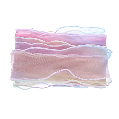 Homoyoyo 10 Stück Gürtel aus Schneegaze bunt dünn Band zum Verpacken Stoff Strauß Regenbogenband Geschenkband Partydekorationenband Dekorationsband Kopfschmuckband dekoratives Band Colorful von Homoyoyo