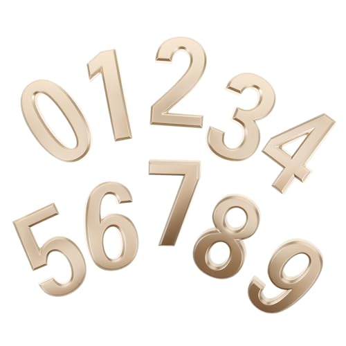 Homoyoyo 10 Stück Hausnummer aus Metall Zahlen für die Haustür Zahlenaufkleber für Mailbox Gold Adressschilder für Häuser Zahlenstrahl Nummern von Straßenschildern Adressnummern Abs Golden Homoyoyo 10 Stück Hausnummer aus Metall Zahlen für die Haustür Zahlenaufkleber für Mailbox Gold Adressschilder für Häuser Zahlenstrahl Nummern von Straßenschildern Adressnummern Abs Golden von Homoyoyo