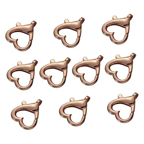 Homoyoyo 10 Stück Herz Karabinerverschluss Herzförmiger Haken Und Schlüsselanhänger Schlüsselringteile Schlüsselanhängerteile Taschenschnallen Legierung Golden von Homoyoyo