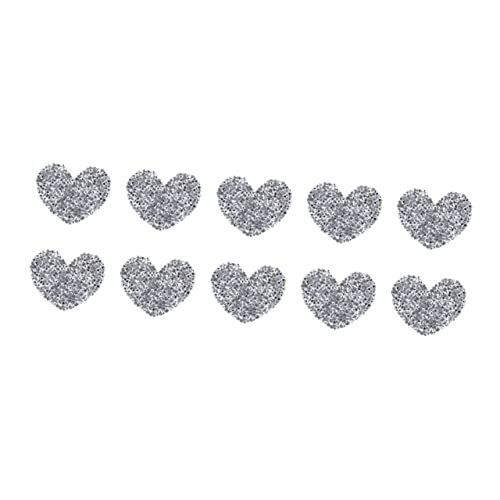 Homoyoyo 10 Stück Herzförmige Strass Applikationen DIY Bügelflicken für Kleidung Taschen und Handwerksprojekte Dekorative Patches zum Aufnähen und Reparieren von Homoyoyo