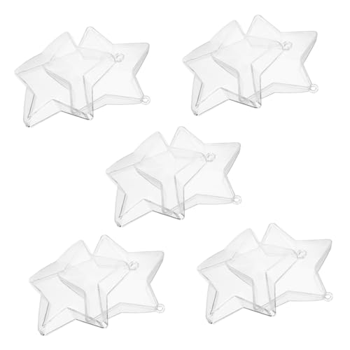 Homoyoyo 10 Stück Hohlkugel Dekorationen Befüllbarer Ball Hängender Stern Kleine Füllbare Ornamente Hängender Diy-ornamente Aus Kunststoff Plastikstern Bonbonhalter Transparent P.s Homoyoyo 10 Stück Hohlkugel Dekorationen Befüllbarer Ball Hängender Stern Kleine Füllbare Ornamente Hängender Diy-ornamente Aus Kunststoff Plastikstern Bonbonhalter Transparent P.s von Homoyoyo