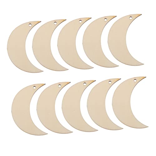 Homoyoyo 10 Stück Holz-Mond-Ausstanzungen Zum Basteln – Kleine Holz Mond Ornamente Für Kreative Dekoration Und DIY Projekte Ideal Für Individuelle Holz Dekorationen von Homoyoyo