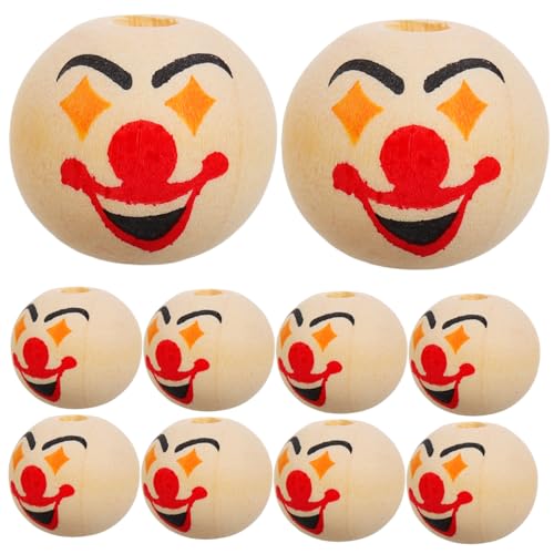 Homoyoyo 10 Stück Holzperlen mit Clown Gesicht Kindgerechte Bunte DIY Bastelperlen für Armbänder Halsketten und Ohrringe für Kindergeburtstage und Familienaktivitäten Homoyoyo 10 Stück Holzperlen mit Clown Gesicht Kindgerechte Bunte DIY Bastelperlen für Armbänder Halsketten und Ohrringe für Kindergeburtstage und Familienaktivitäten von Homoyoyo