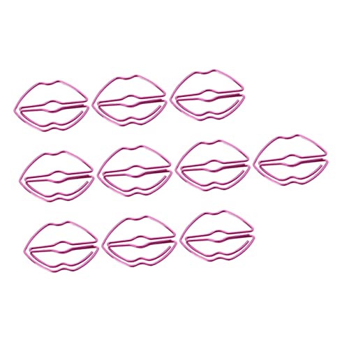 Homoyoyo 10 Stück Metall Lippenform Papierklammern Pinke Kreative Büroklammern für Schule und Zuhause Organisieren von Dokumenten und Fotos von Homoyoyo