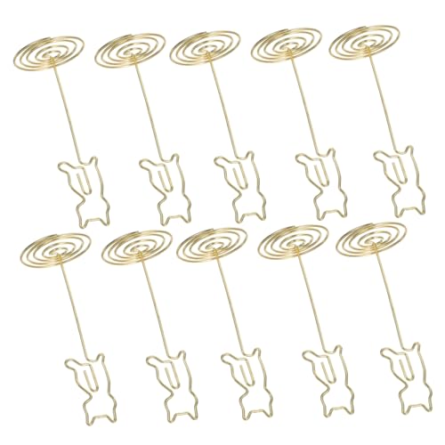 Homoyoyo 10 Stück Metall Notizhalter Metall Tischkarten Clips Tischnummernhalter Ständer Kartenhalter Schreibtisch Tischkartenhalter Memo Clip Esstisch Kartenhalter von Homoyoyo
