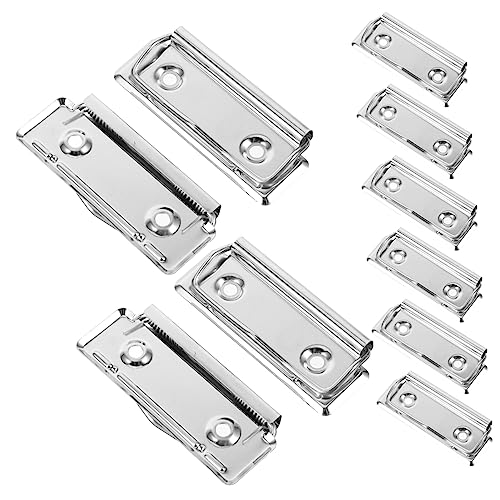 Homoyoyo 10 Stück Metallplattenclip Klemmbrett Mit Speicher Zwischenablage Groß Klemmbretter Faltbar Clips Für Dokumenttafeln Gruß Schreibwaren Inhaber Kleine Klemmbrettklammern Silber von Homoyoyo