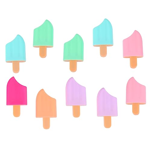Homoyoyo 10 Stück Mini Popsicle Marker Pens Bunte Fluoreszierende Stifte für Schule Büro für Notizen und Kreative Projekte Leicht zu Transportieren Tintenleckage Zufällige Zufällige Farbe von Homoyoyo