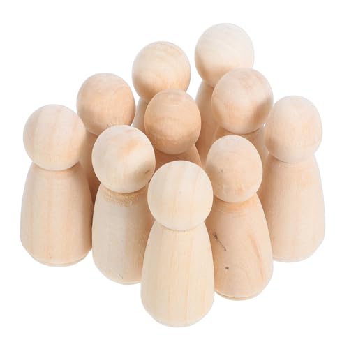 Homoyoyo 10 Stück Natürliche Holzfiguren zum Bemalen DIY Kleine Holzpuppen für Bastelprojekte Hochzeitsdeko Familienaktivitäten Kreative Holzfiguren für Handarbeit von Homoyoyo