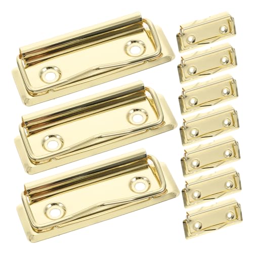 Homoyoyo 10 Stück Ordnerzubehör Büroklammern Papierklemmen Aufbewahrungs-Klemmbrett Clips Klemmen Clips Clips Papierclips Klemmbretter Büropapierklammern Aluminiumlegierung Golden von Homoyoyo