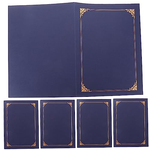 Homoyoyo 10 Stück Preisträger Gold trocken löschen Zertifikat Urkundenpapier Anerkennung mappen aktenmappe aktenordner cartape Urkundenordner Urkundenumschlag aus Papier Urkundenhülle Blue von Homoyoyo