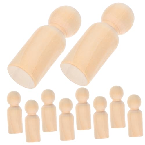 Homoyoyo 10 Stück Puppenkörper aus Holz holzspielzeug holzfiguren Holzspielzeug für Kindergeburtstage Holzspielzeug für DIY klein Holzpuppen Puppenspielzeug aus Holz Bambus Yellow von Homoyoyo