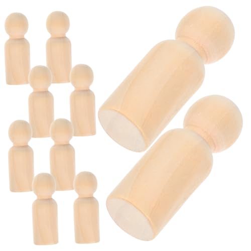 Homoyoyo 10 Stück Puppenspielzeug Aus Holz Klein Puppenkörper Aus Holz Holzpuppen Bambus Yellow von Homoyoyo