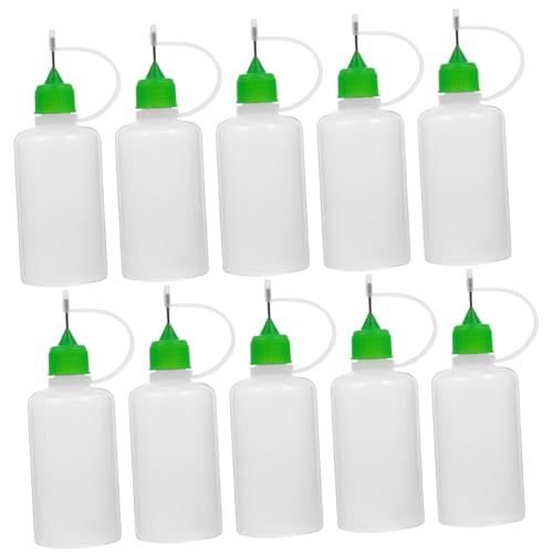 Homoyoyo 10 Stück Quetschflaschen mit Nadelspitze Präzisionskleberflaschen für Kontrollierte Anwendung Transparent Wiederverwendbar für DIY Projekte und Bastelarbeiten von Homoyoyo