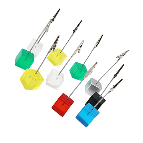Homoyoyo 10 Stück Resin Memo Clips mit Würfelbasis Zufällige Farben für Schreibtischdekoration und Notizenhalter Resin und Platzsparend Lustiges Design für Büro und Zuhause Zufällige Farbe von Homoyoyo