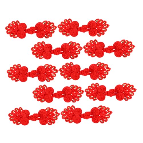 Homoyoyo 10 Stück Rote Nähknöpfe für Sweater Cheongsam Umhänge Mäntel und Kostüme Vielseitige Verschlüsse für Diy Nähprojekte von Homoyoyo