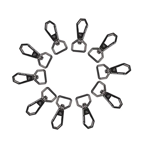 Homoyoyo 10 Stück Sechskanthaken Schlüsselbund Ringe Drehverschlüsse Für Taschen Twist Drehverschluss Schwenken Zubehör Schlüsselanhänger Für Rucksäcke Schlüsselkette Legierung Black von Homoyoyo