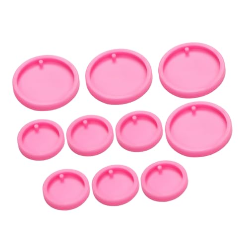 Homoyoyo 10 Stück Silikon Schlüsselanhänger Mold – Runde Silikonform Für DIY Schlüsselanhänger - Schmuckherstellung & Epoxidharz Gießen - Ideal Für Kreative Projekte Und Bastelarbeiten von Homoyoyo