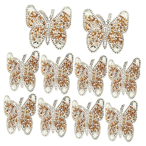 Homoyoyo 10 Stück Strass Hilfsmaterialien Strass Applikation Reparaturflicken Schmetterlings Applikationen Schmetterlings Aufnäher Applikationen Für Kleidung Aufnäher von Homoyoyo