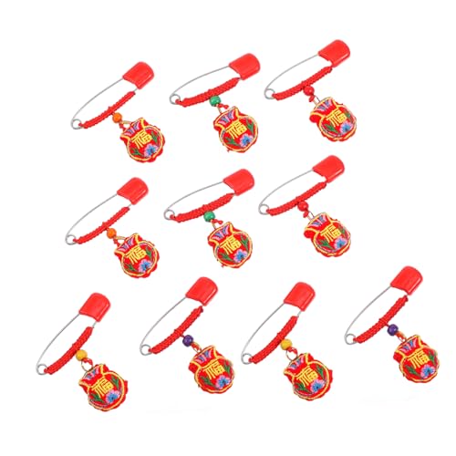 Homoyoyo 10 Stück Teiliges Babysicherheitsnadeln mit Amulett für Jahr Tigers Traditionelle Sicherheitsnadeln für Neugeborene zur Aromatherapie Glücksbringer von Homoyoyo