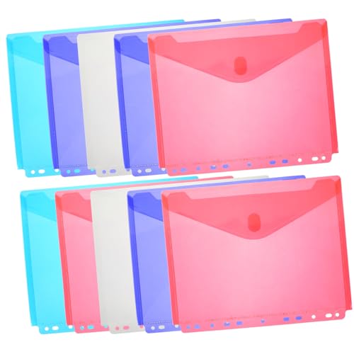 Homoyoyo 10 Stück Teiliges Bunte Transparente PP Dokumententaschen mit Erweiterbare Langlebige Aufbewahrungstaschen für Schule Büro und Zuhause Praktische Ordner für Akten von Homoyoyo