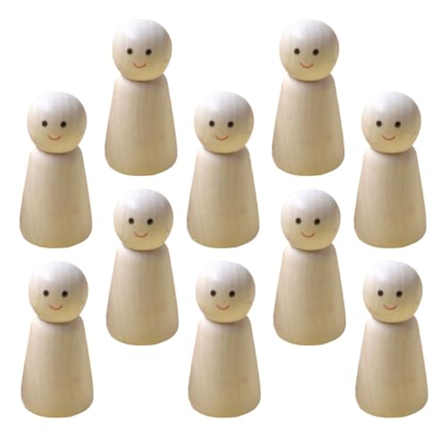 Homoyoyo 10 Stück Teiliges DIY Holzfiguren zum Bemalen Natürliche Unbemalte Holzpuppen für Kreative Kunstprojekte Entspannende Bastelaktivität für Erwachsene für Individuelle Dekoration von Homoyoyo
