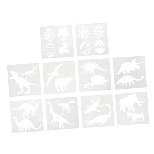 Homoyoyo 10 Stück Teiliges Dinosaurier Malvorlagen Wiederverwendbare Schablonen für Basteln und DIY Kunstprojekte für Wände Stoffe und Karten von Homoyoyo