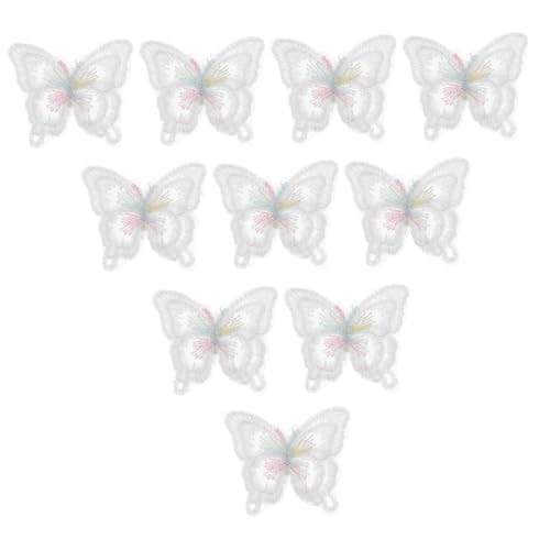 Homoyoyo 10 Stück Teiliges Doppellagige Schmetterling spitzen organza Applikationen Stickerei Handgenähte Dekorative Patches für DIY Hochzeitskleider Kleidung Taschen Haarschmuck von Homoyoyo