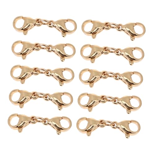 Homoyoyo 10 Stück Teiliges Edelstahl Karabinerverschlüsse Doppelte Lobster Clasp Verschlüsse für Armbänder und Halsketten Rostfrei Geeignet für DIY Schmuckherstellung und Lederbänder von Homoyoyo