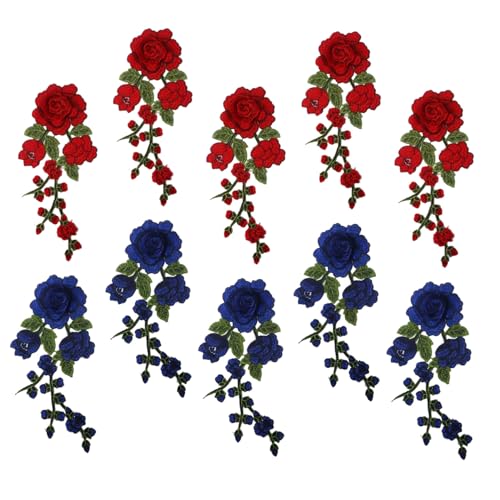 Homoyoyo 10 Stück Teiliges Gesticktes Blumen-applikations Langlebigem Polyester Beidseitig zum Aufnähen Geeignet in Rot und Dunkelblau für Kleidung Rucksäcke Hochzeitskleider und Homoyoyo 10 Stück Teiliges Gesticktes Blumen-applikations Langlebigem Polyester Beidseitig zum Aufnähen Geeignet in Rot und Dunkelblau für Kleidung Rucksäcke Hochzeitskleider und von Homoyoyo