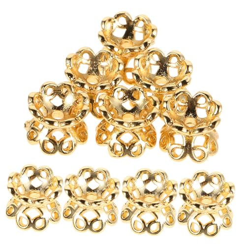Homoyoyo 10 Stück Teiliges Goldfarbener Perlenkappen aus Robustem Kupfer Doppelseitige Filigrane Schmuck Perlenkappen für DIY Armbänder und Halsketten als Endkappen und Spacer Perlen für Homoyoyo 10 Stück Teiliges Goldfarbener Perlenkappen aus Robustem Kupfer Doppelseitige Filigrane Schmuck Perlenkappen für DIY Armbänder und Halsketten als Endkappen und Spacer Perlen für von Homoyoyo